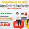 Kemenag membuka pendaftaran seleksi calon PPPK Kemenag tahun 2022 untuk 45.549 formasi.