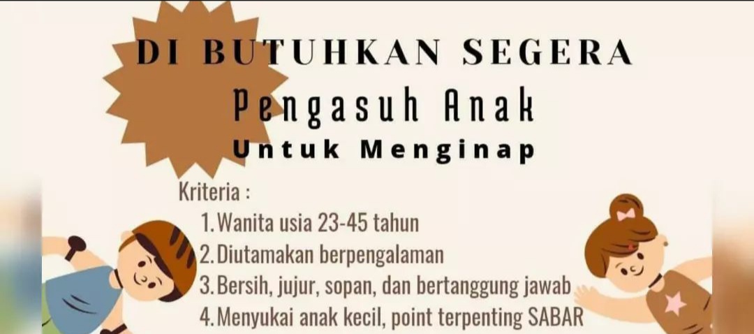 Suka Merawat Anak Kecil? Bisa Daftar Lowongan Kerja ini!