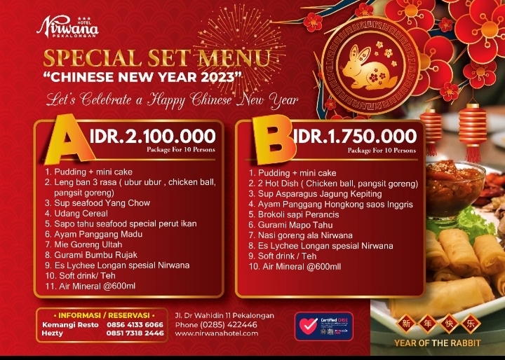 Rayakan Imlek, Dengan Sajian Spesial Set Menu Chinese Ala Hotel