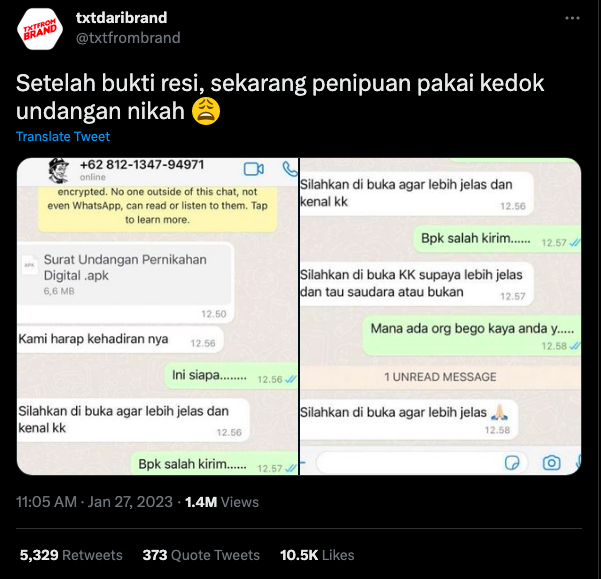 Marak Pembobolan Rekening Lewat Pesan Undangan Nikah, Begini Cara Mencegahnya