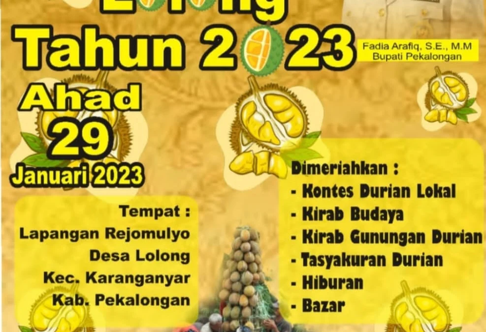 Festival Durian Lolong 2023 Digelar 29 Januari 2023, Siapkan Rp 150 Ribu untuk 1 Paket Durian Pilihan Hingga Durian Gratis Pun Ada