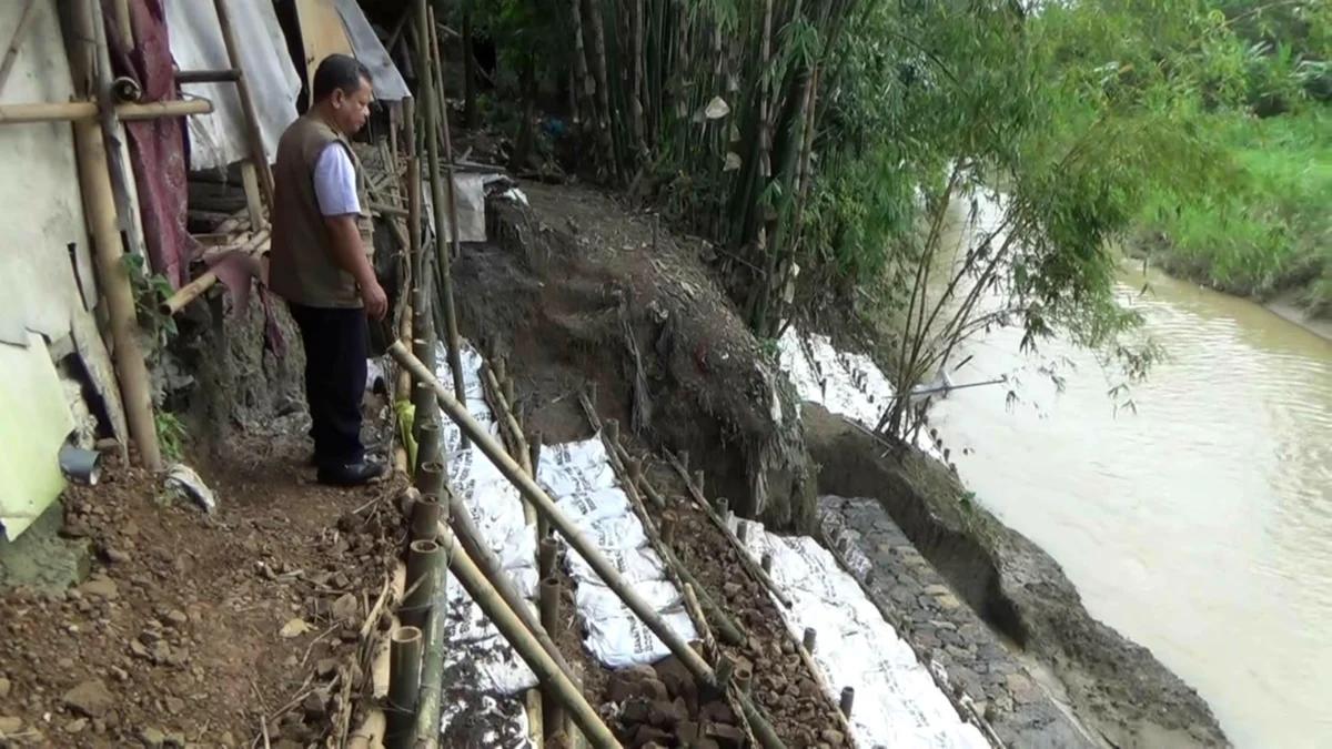 Cemasnya Rohadi Tinggal di Tepi Sungai Blukar, Tanahnya Terus Tergerus Banjir