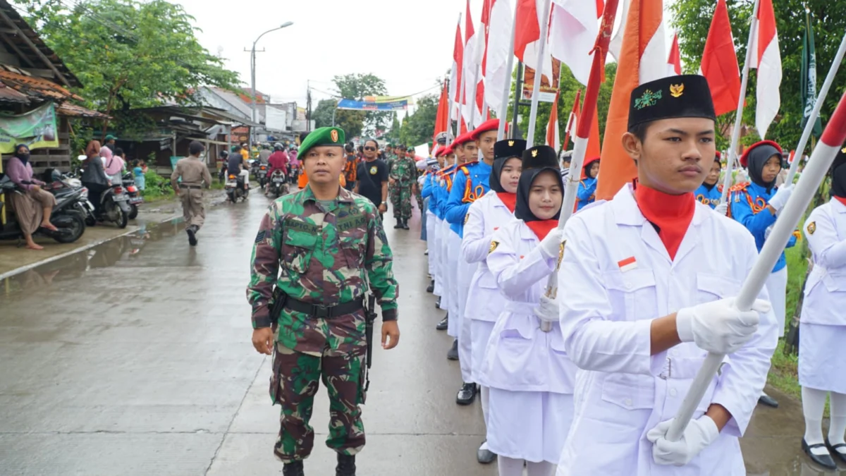 Kirab Merah Putih dan Doa Bersama Ikrar Kebangsaan, Koramil Kesesi Terjunkan Pasukan