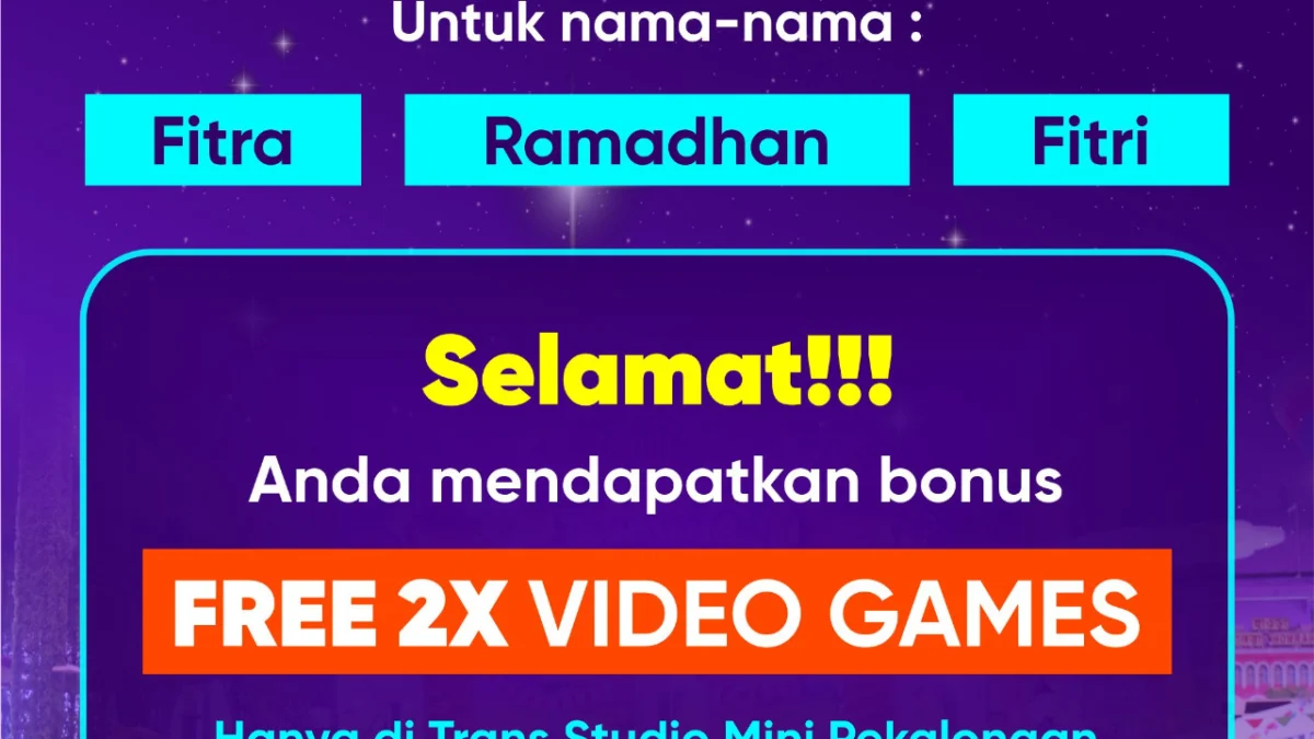 Yuk Main di Trans Studio Mini Pekalongan ada spesila bonus