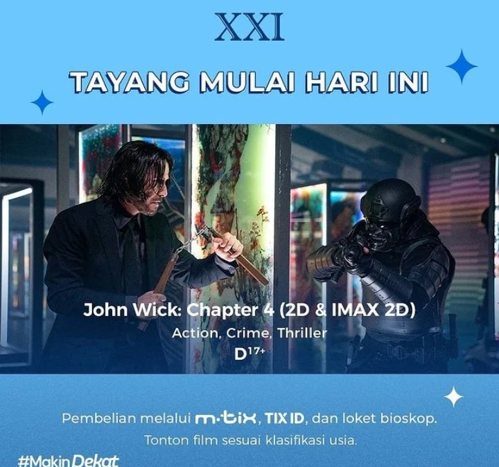 Jadwal Bioskop Pekalongan 22 Maret 2023, John Wick: Chapture 4