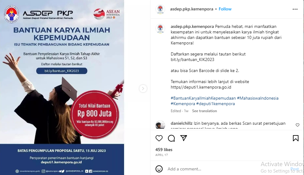 Beasiswa Kemenpora