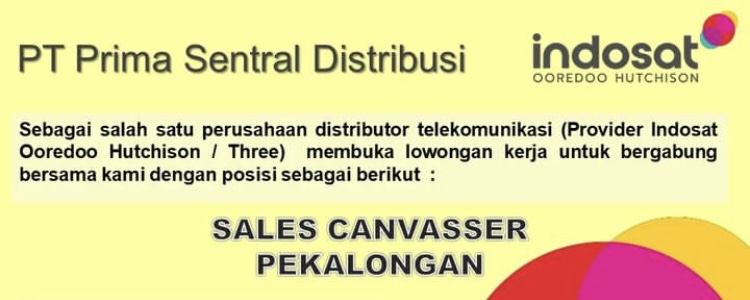 Sales Canvaser Indosat Pekalongan