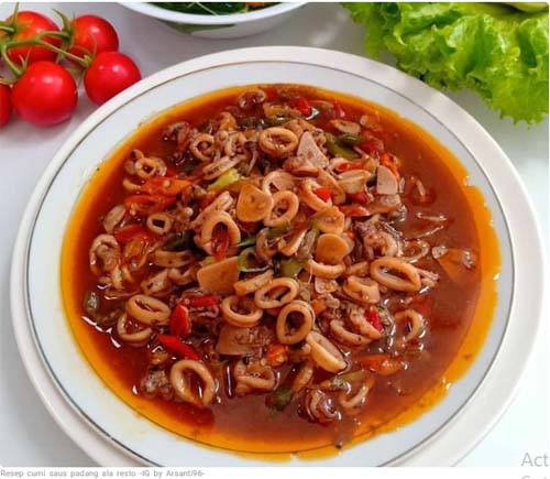 Resep cumi saus padang