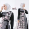 gamis batik katun kombinasi polos