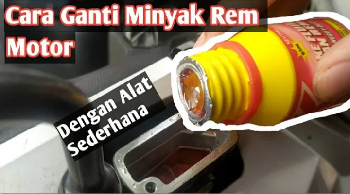 cara mengganti minyak rem motor