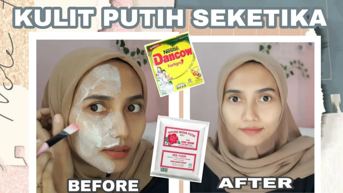 masker susu Dancow dan tepung beras