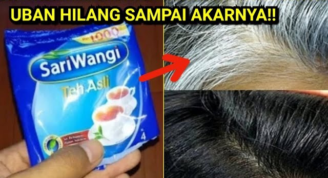 menghitamkan rambut beruban dengan teh basi