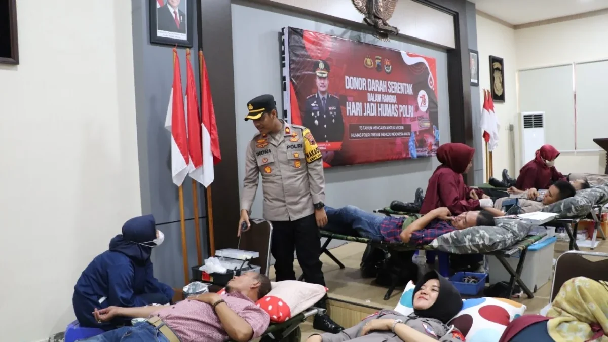 Rayakan Hari Humas Polri ke-73, Polres Kendal dan Wartawan Gelar Donor Darah Bersama