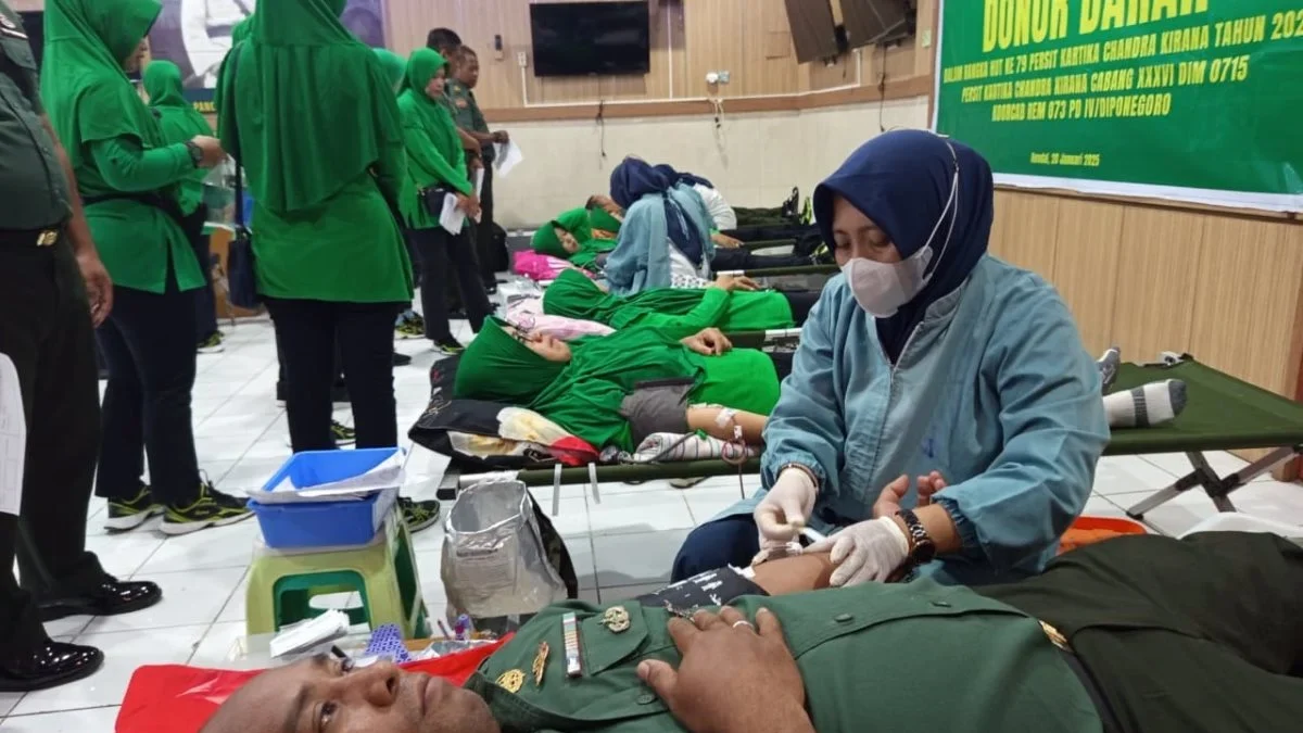 HUT ke-79 Persit KCK Kodim Kendal, Donor Darah dan Cek Kesehatan Gratis Disambut Antusias