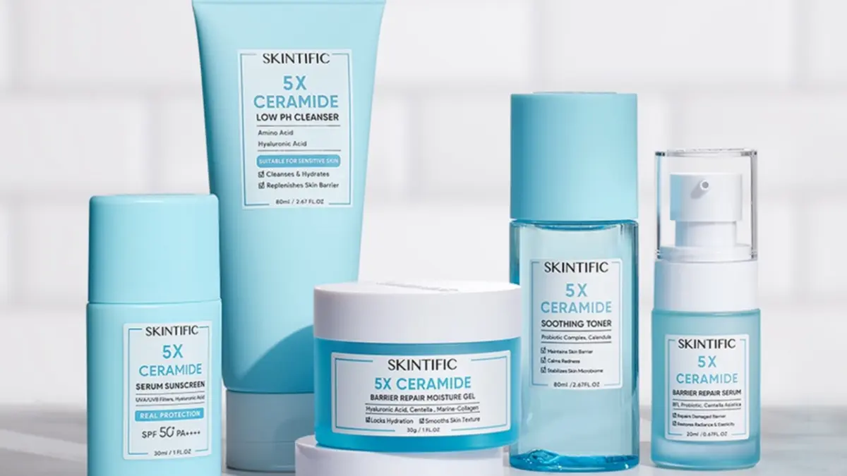Ilustrasi produk sunscreen skintific khusus menghilangkan flek hitam di wajah