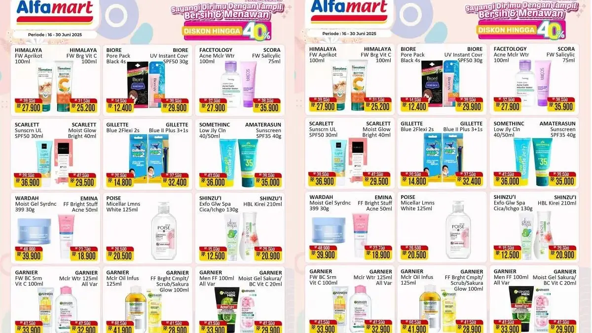 Diskon Skincare dan Perawatan Pribadi Hingga 40% di Alfamart Pekalongan