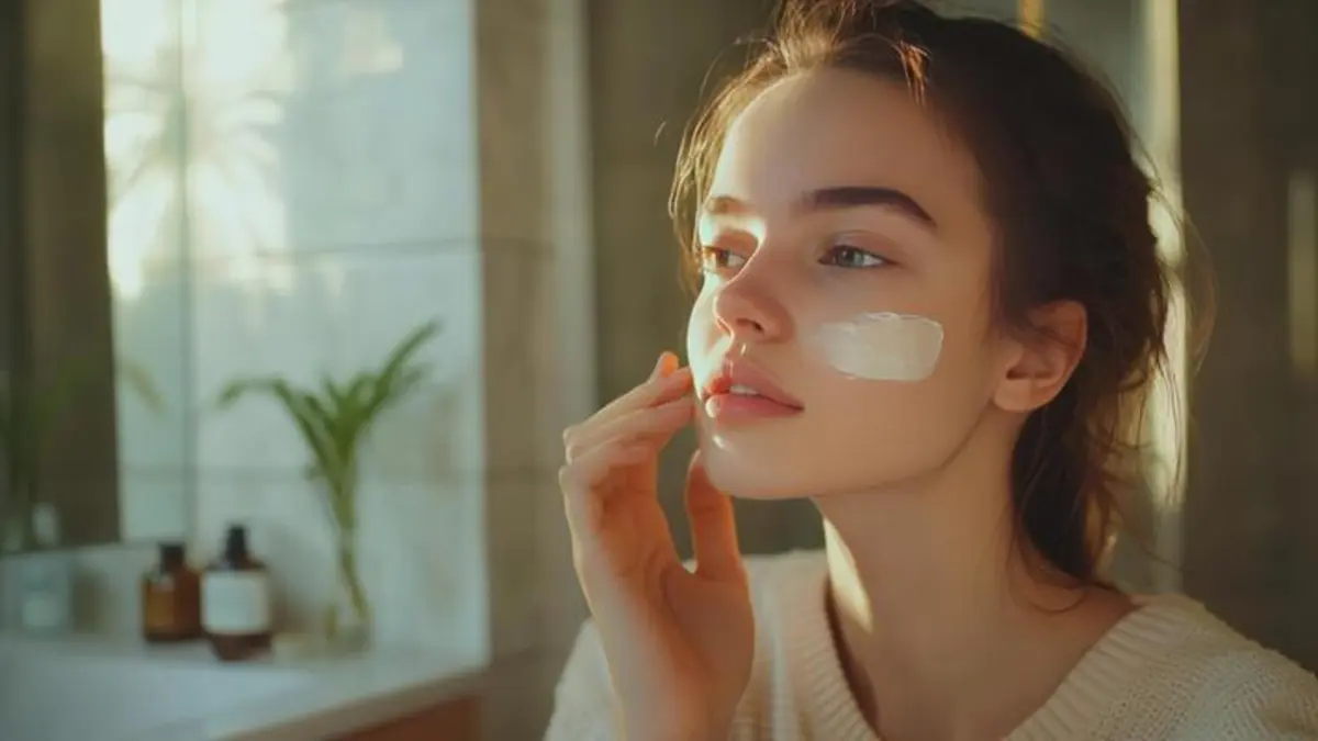 Ilustrasi pemakaian moisturizer untuk memperbaiki skin barrier yang murah
