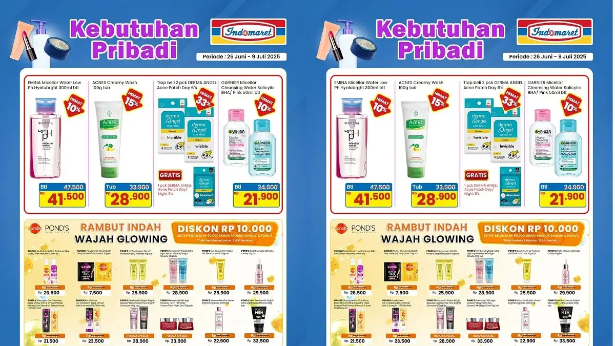 PROMO SPESIAL Indomaret Pekalongan Diskon hingga 33% untuk Produk Perawatan Wajah & Rambut