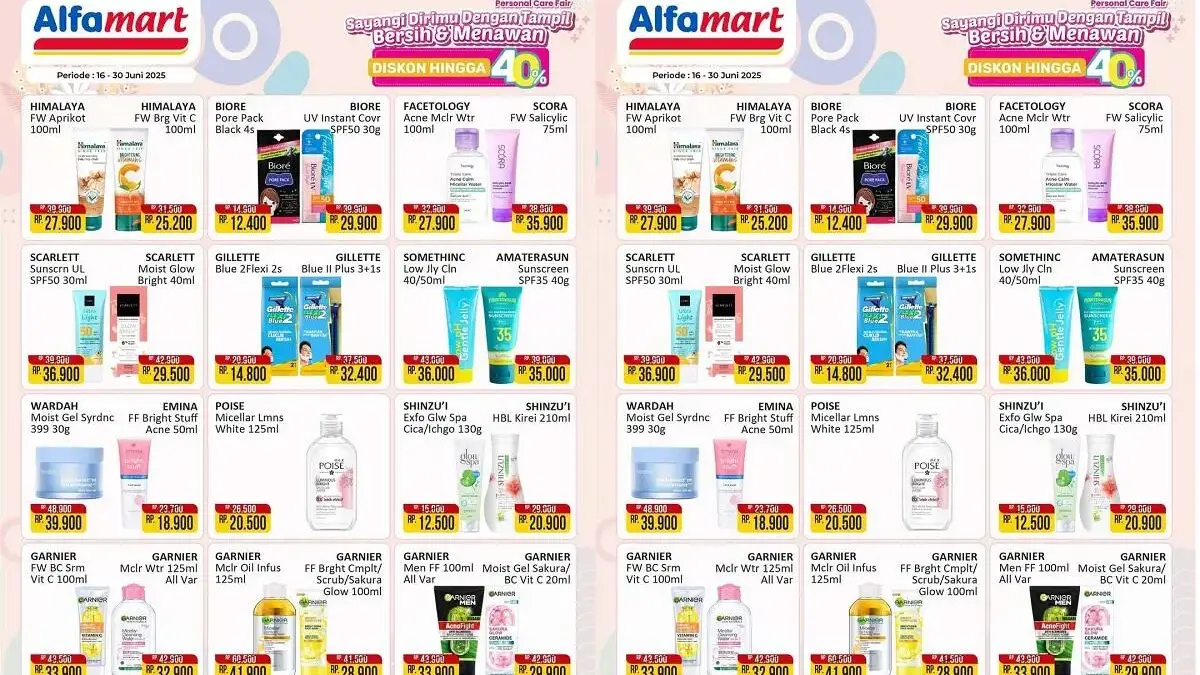 Promo Alfamart Pekalongan Diskon Skincare dan Perawatan Diri Hingga 40%