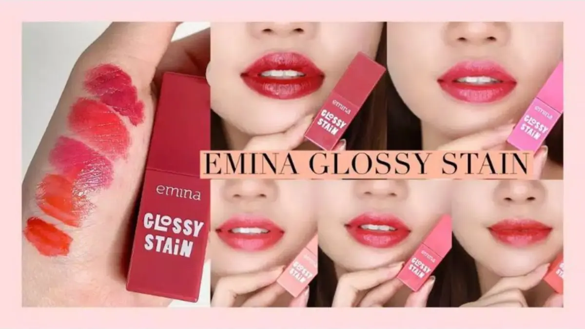 Ilustrasi pemakaian lipstik emina untuk bibir hitam
