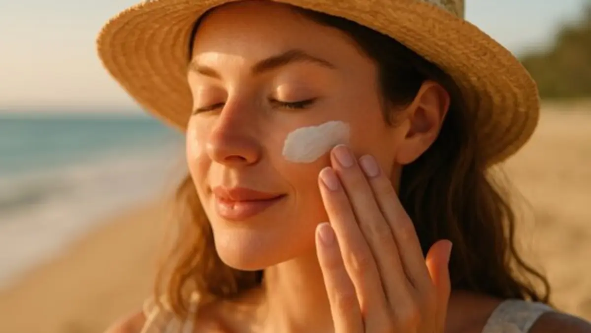 Ilustrasi pemakaian sunscreen spf 50 pa+++ murah dan terbaik.