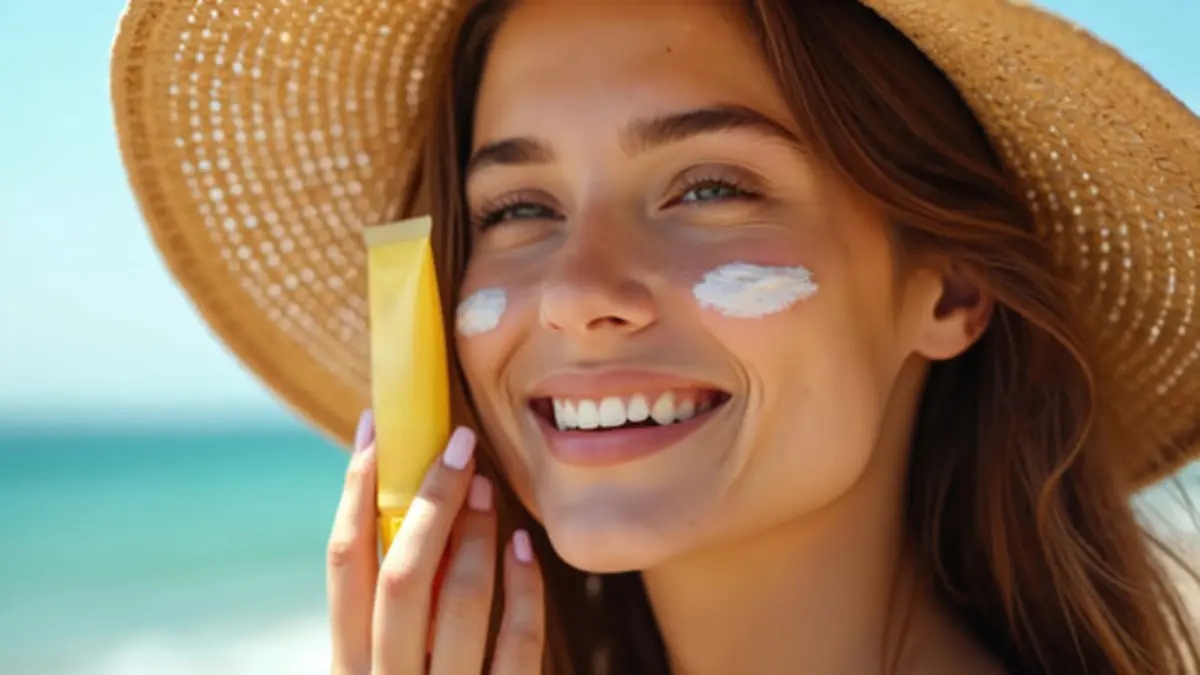Ilustrasi sunscreen yang memutihkan dan harganya murah.