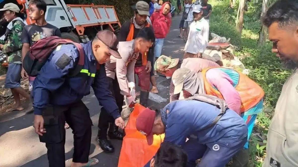 Truk Rem Blong di Batang Terguling, Sopir & Penumpang Tewas di Lokasi!