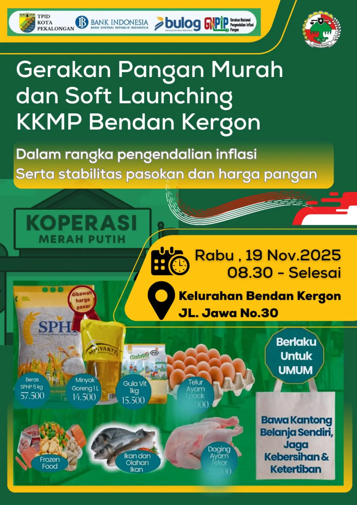 KKMP Bendan Kergon Dilaunching 19 November, Perkuat Layanan Pangan dan ...