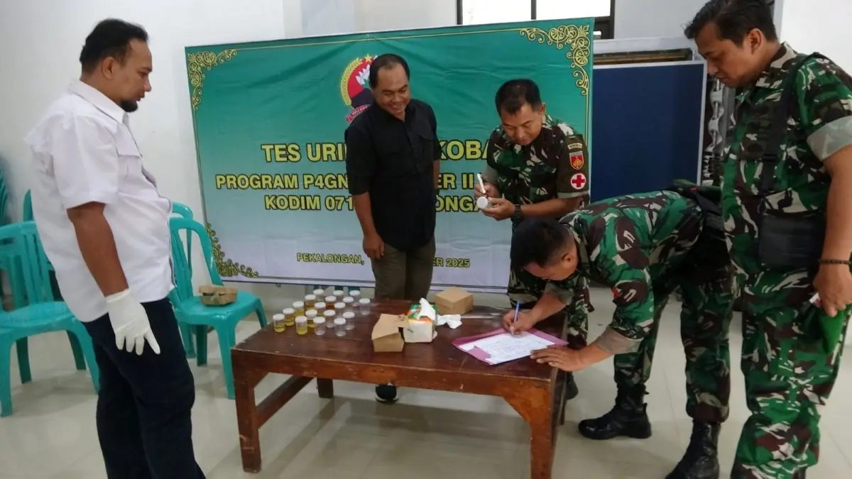 Cegah Penyalahgunaan Narkoba, Tes Urine Massal Prajurit Kodim Pekalongan Dinyatakan Negatif
