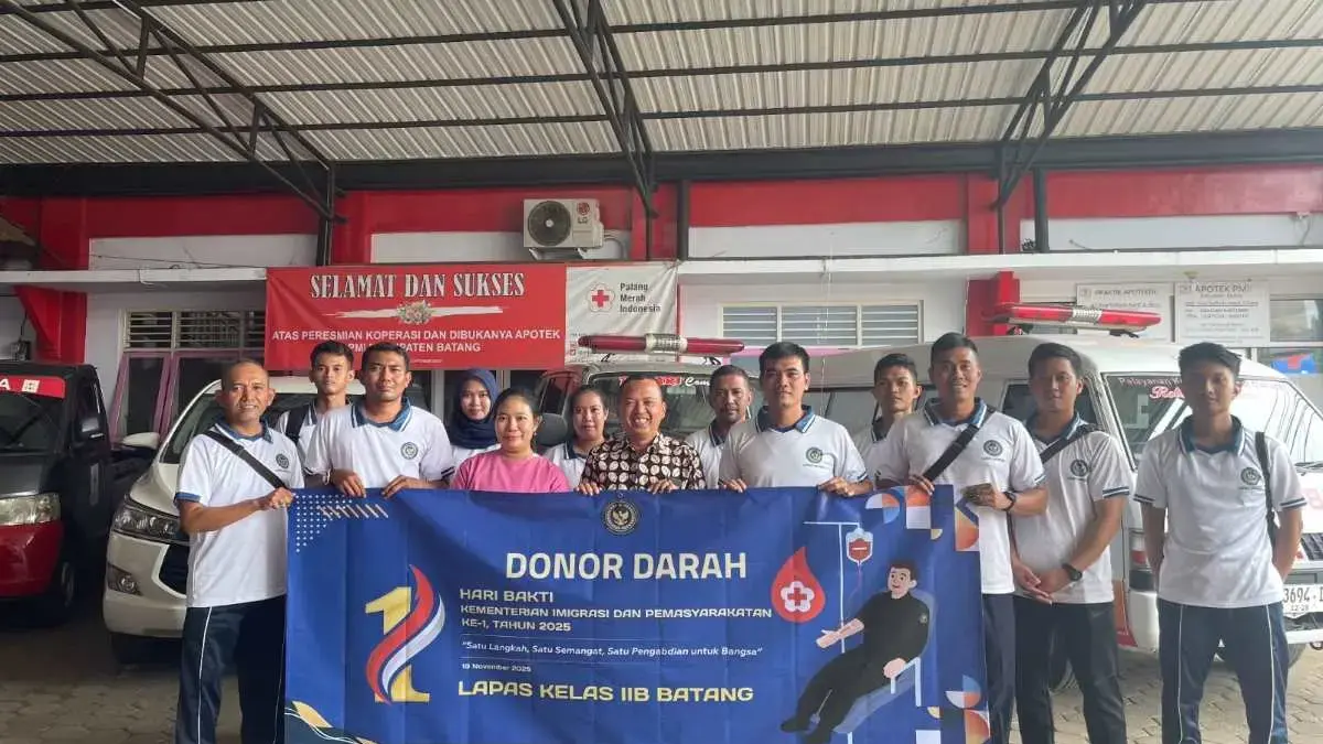 Peringati Hari Bakti Kemenimipas, Petugas Lapas Batang Gelar Donor Darah Sukarela Bantu Stok PMI