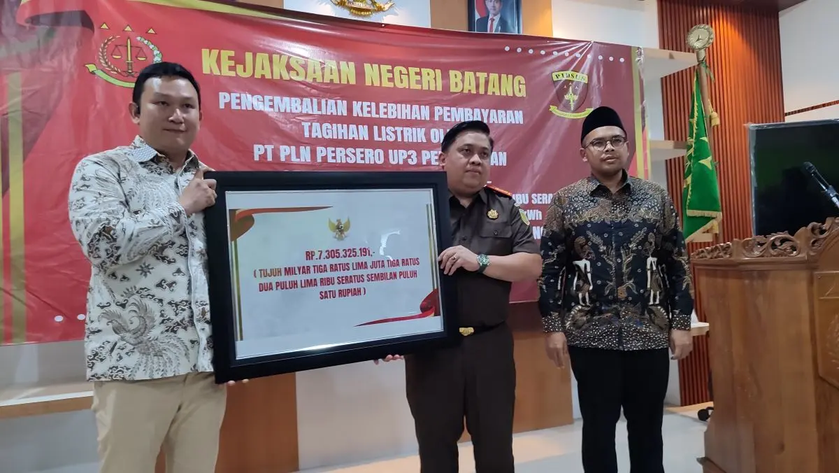 Kejari Batang Bongkar Maladministrasi PLN, Rp 7,3 Miliar Kelebihan Bayar Kembali ke Kas Daerah