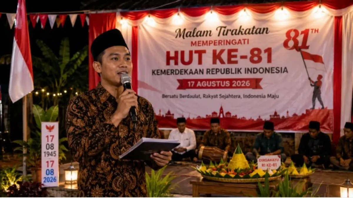 Contoh Teks MC malam tirakatan 17 Agustus 2026 yang Lengkap! Untuk Lingkungan RT, RW, maupun Kampung Contoh Teks MC malam tirakatan 17 Agustus 2026