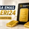 Harga Emas Galeri24 Hari Ini Senin 24 Agustus 2026