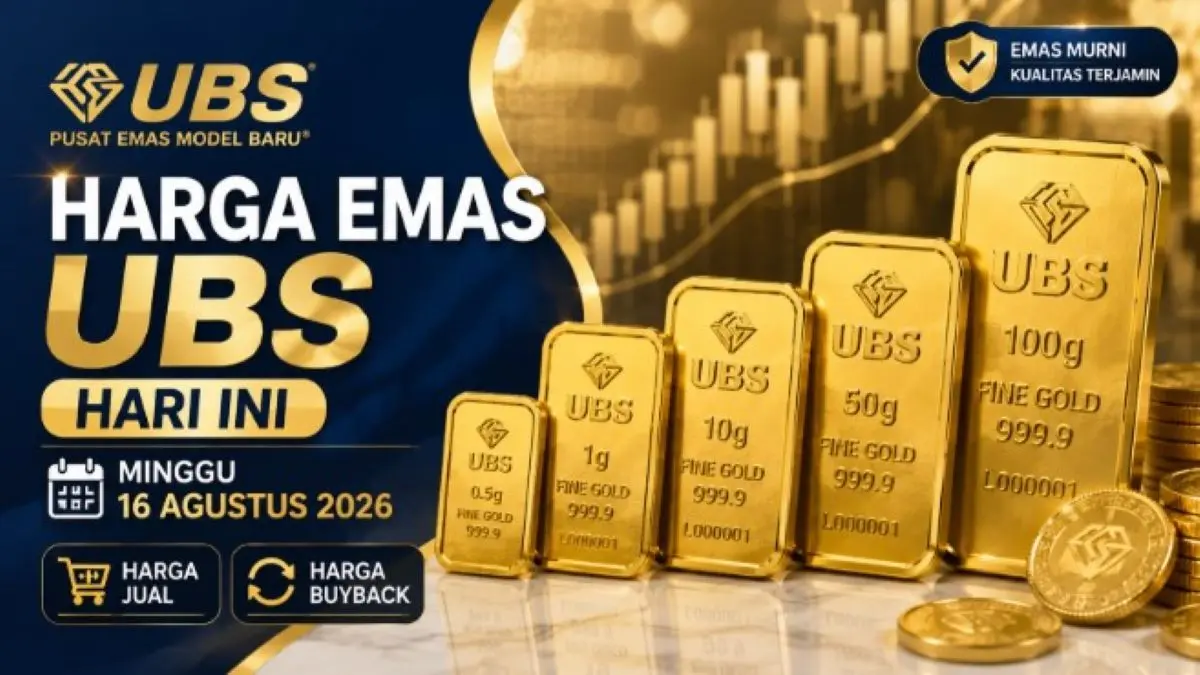 Harga emas UBS hari ini Minggu 16 Agustus 2026