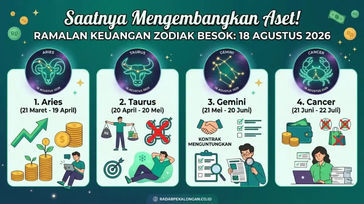 Ramalan Keuangan Zodiak Besok 18 Agustus 2026
