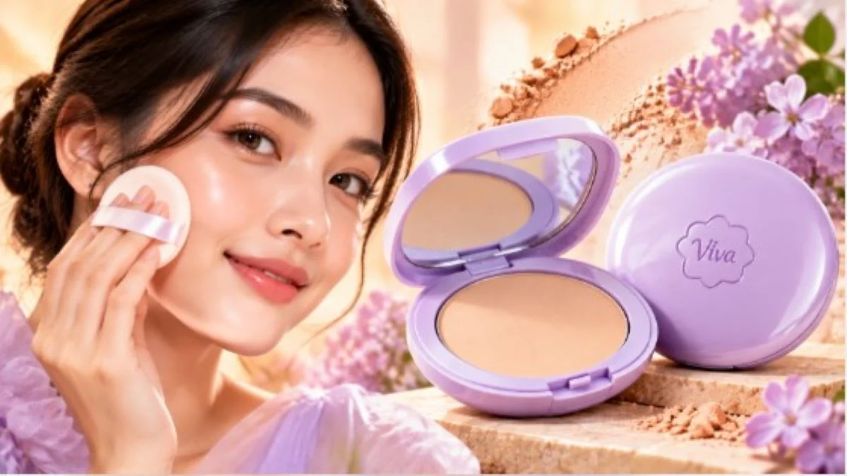 Review Compact Powder Viva Lilac Lengkap dengan Harga Belasan Ribu! Cocok untuk Makeup Harian Viva Compact Powder Lilac