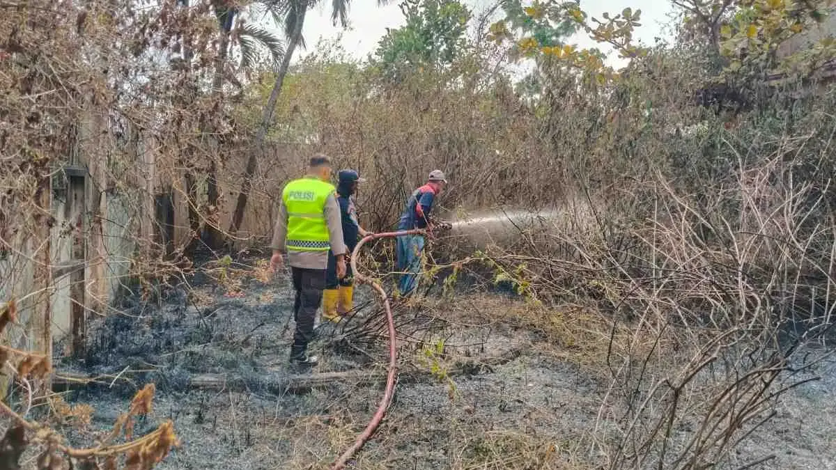 Kebakaran Lahan Bekas Pabrik Pilus di Pekalongan Resahkan Warga, Api Padam dalam 1,5 Jam