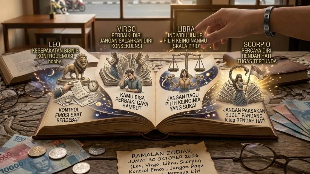 Jangan Ragu! Ramalan Zodiak Jumat 30 Oktober 2026 untuk Leo, Virgo, Libra, dan Scorpio Ramalan Zodiak Jumat 30 Oktober 2026